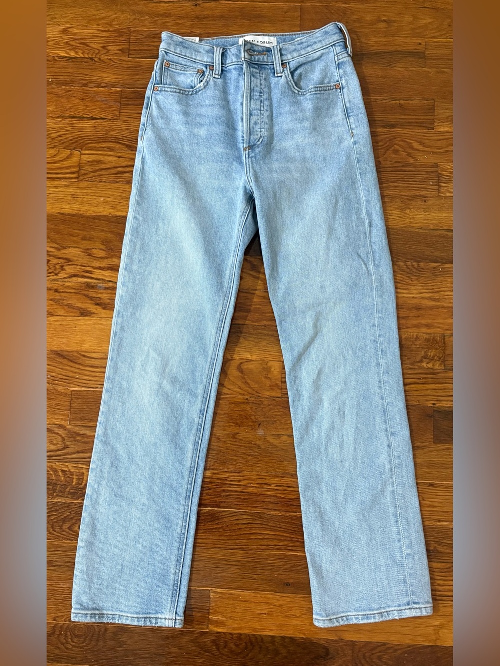 Aritzia Denim Forum Arlo High Rise Straight Button Fly Jeans Women's Size 25x28L